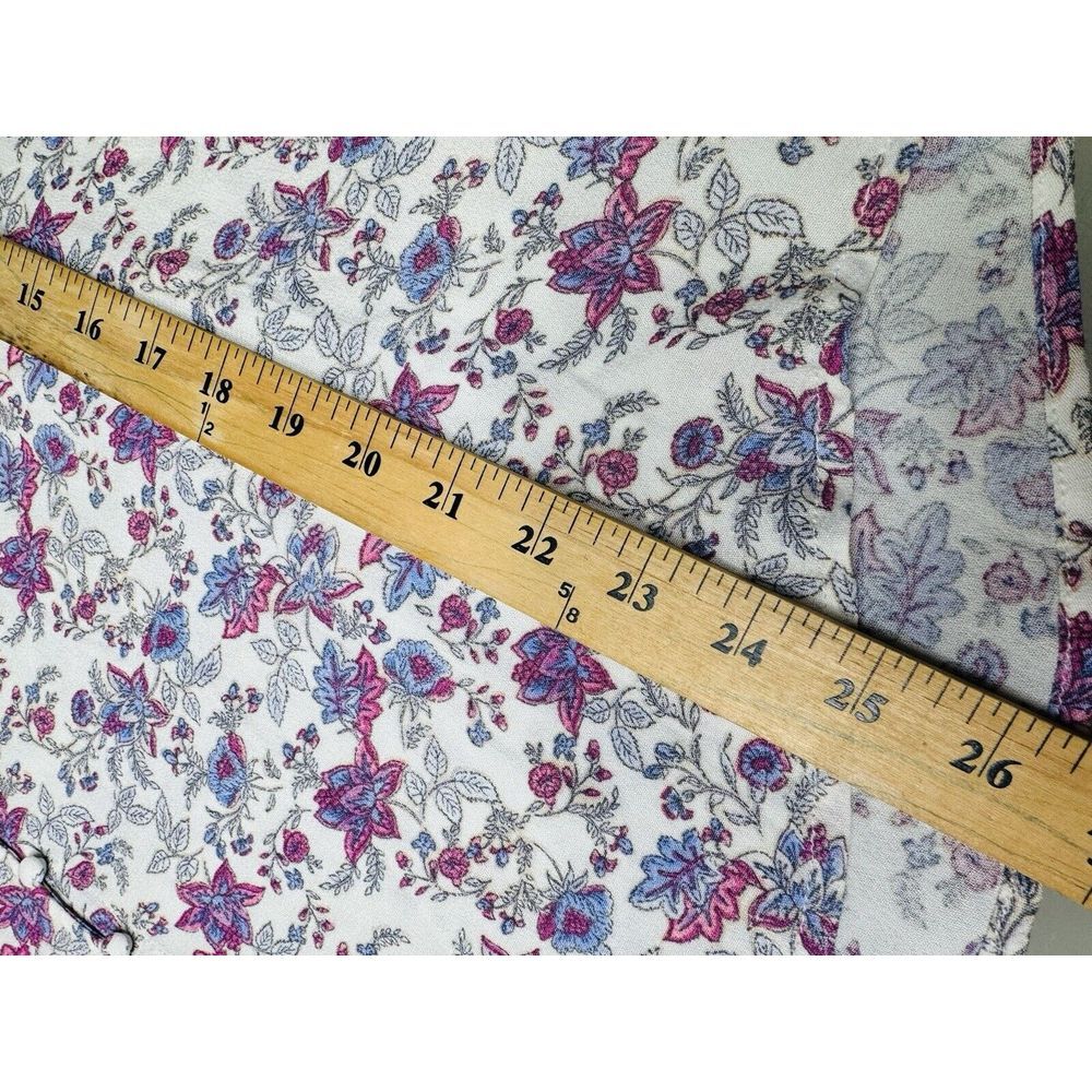 Z Supply Top Blouse Floral Roll Tab‎ Sleeve Relaxed Bohemian Size XL - Picture 3 of 6